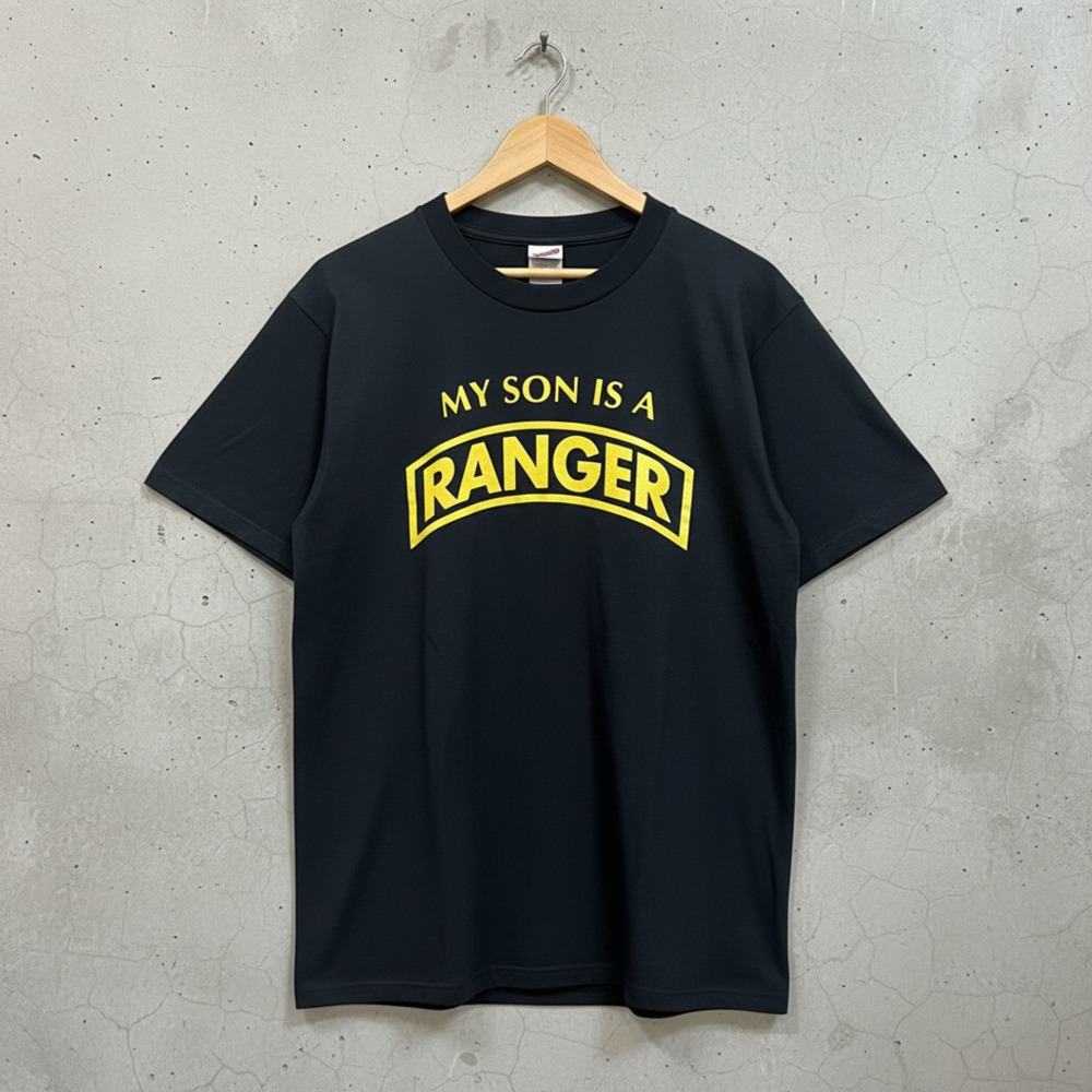Jerzees My Son Is A Ranger T-Shirt Size L Black Made In USA Graphic